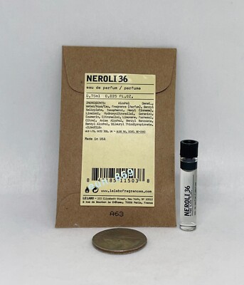 2 x Le Labo Neroli 36 Eau De Parfum EDP 0.025oz / 0.75ml Each Total 1.5ml New