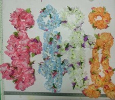 Hawaiian Lei Set Headband wristlets  Lei 4 color choices Hula Girl Theatrical