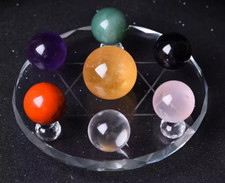 7 pcs FengShui Crystal Sphere Seven-star Array Energy Meditation Ball And Ba Zi