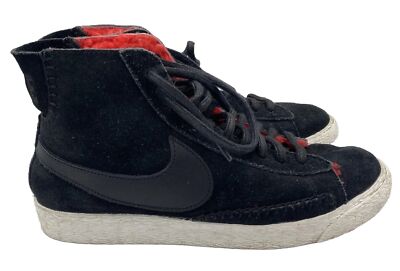 Nike Women s Blazer Mid Premium Suede Shoes Black Red 7.5 403729 007