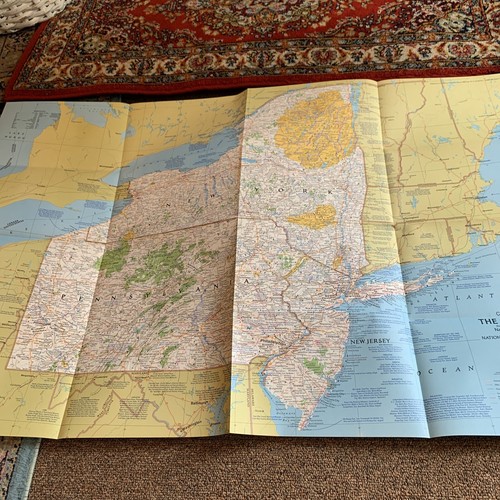 National Geographic January 1978 Map Close-Up USA New York Pennsylvania Jersey - Picture 3 of 7