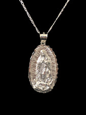 Colgante Nuestra Señora de Guadalupe con Collar Cadena Plata .925 Virgen NUEVO Virgen