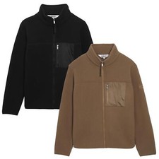 Aigle Herren Sherpa Fleece Jacke schwarz braun Größen Small Medium Large XL XXL