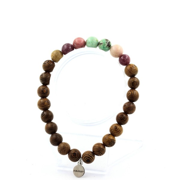 Steine Und MinéRaux. Armband Perlen Chrysocolla Aus Namibia +Lepidolit+ Rhod-image