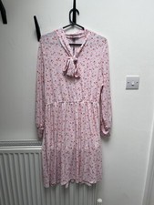 Brand New Adriana Pappell Rose Pink/Red Midi Tie Knit Dress. Size Large. RRP $99