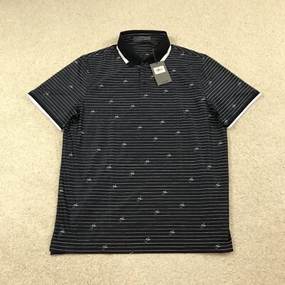 G/Fore Golf Polo Shirt Mens XL Striped Font Black New