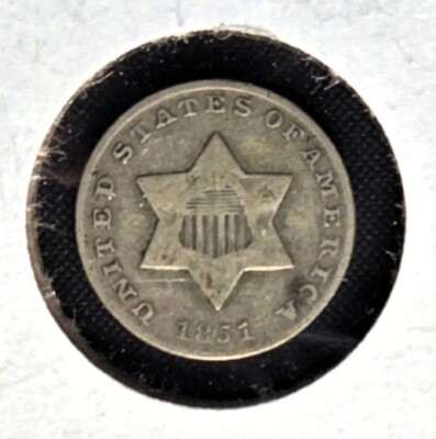 1851 Three-Cent Silver 3C - TRIME - First Year Issue