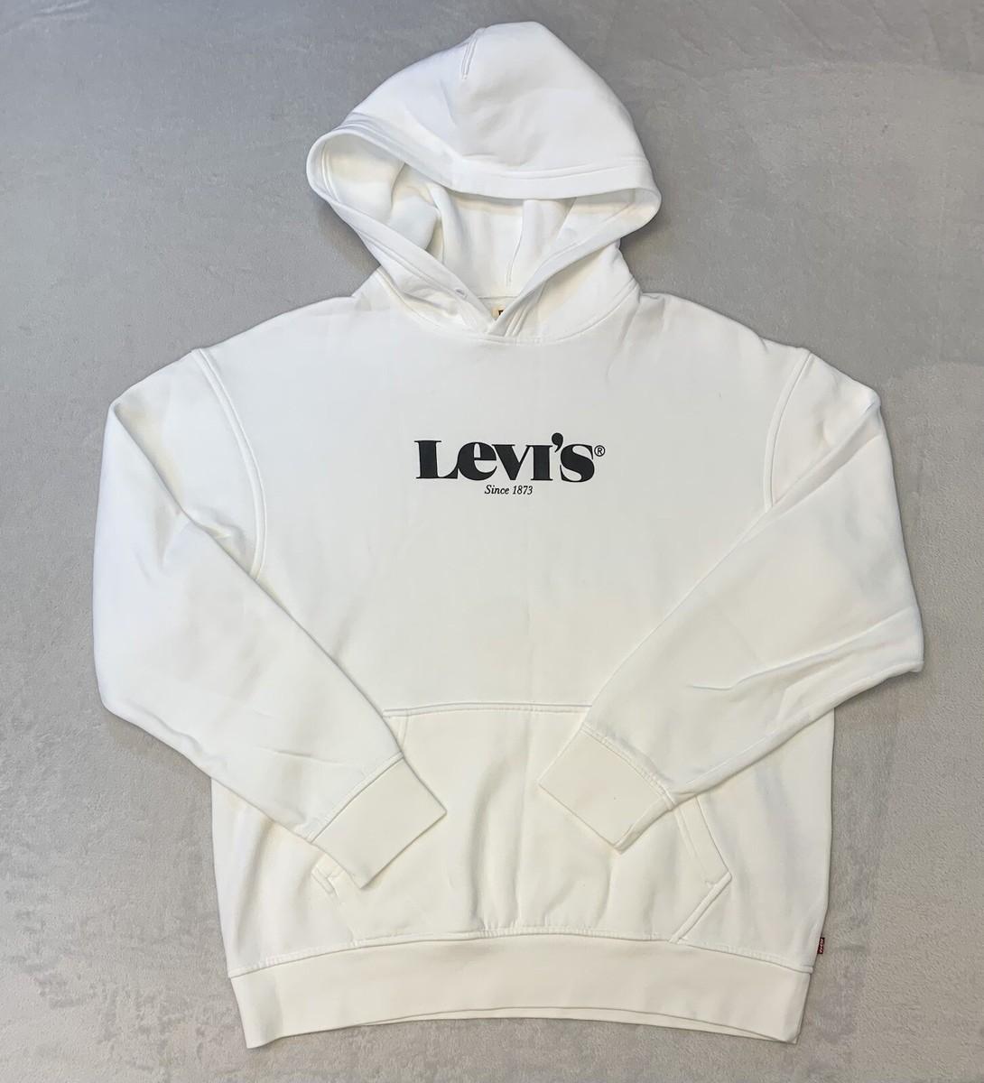 Levi's Hoodie Sweatshirt Mens Medium Modern Vintage Logo White