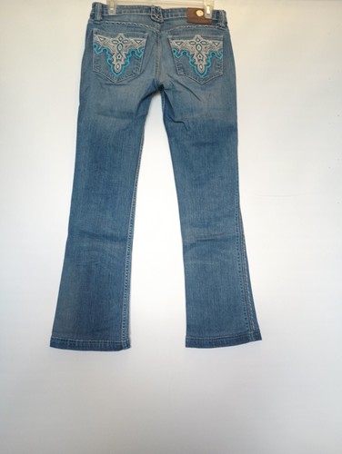 Damenjeans Medium Wash Boot Cut blau Größe 27 Schrittlänge 30 bestickte Taschen - Bild 19 von 20