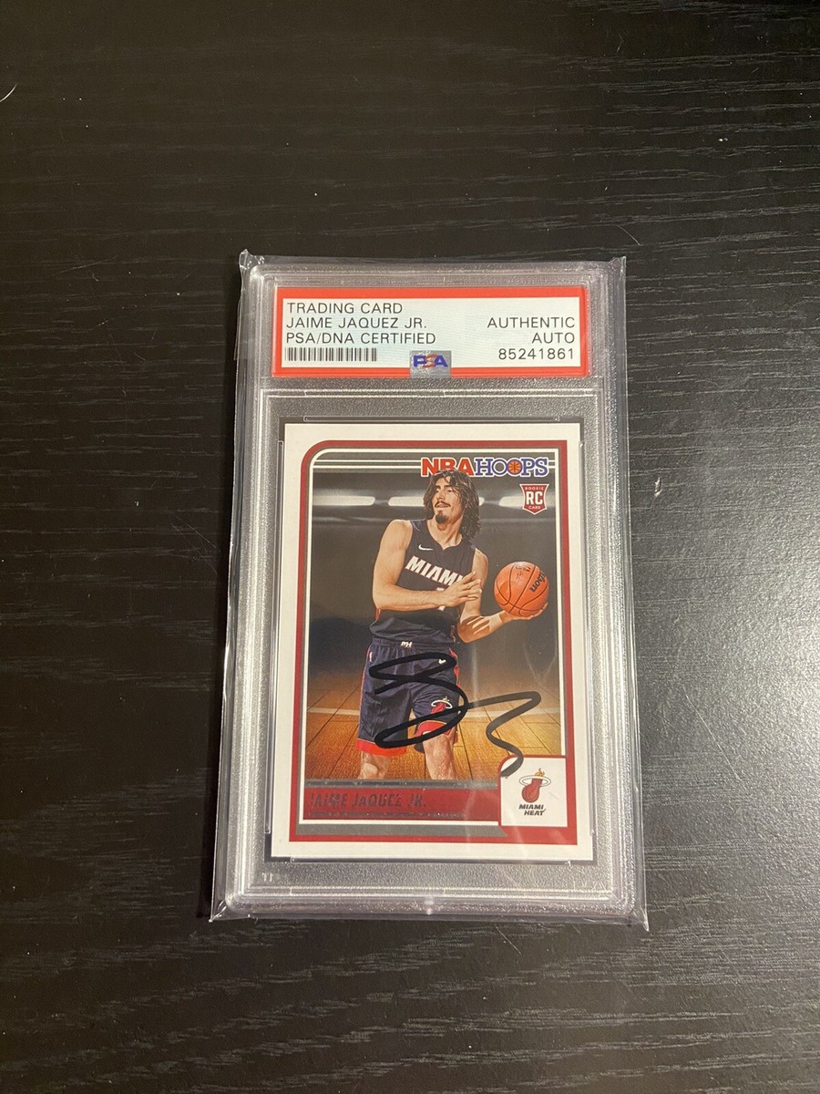 Jaime Jaquez Jr Signed 2023-24 NBA Hoops Rookie Card Miami Heat