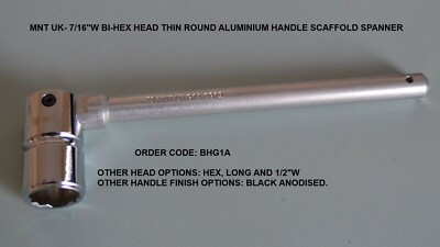 1/2''W (~23.5mm) Bi- Hex Scaffold Spanner Steel Box Aluminium Round (G1) Handle 