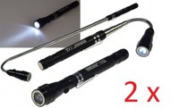 2 X Teleskop Pick-Up Magnet Werkzeug Led Beleuchtung Magnetheber Schwanenhals