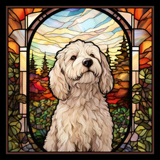 White Labradoodle Dog Large Refrigerator Magnet