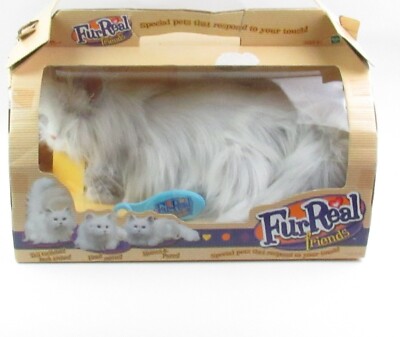 Hasbro FurReal Friends White & Gray Cat 2002 Responds To Touch-Certificate NRFB