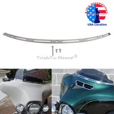 Chrome 4 Slot Windshield Trim Fairing Stainle...