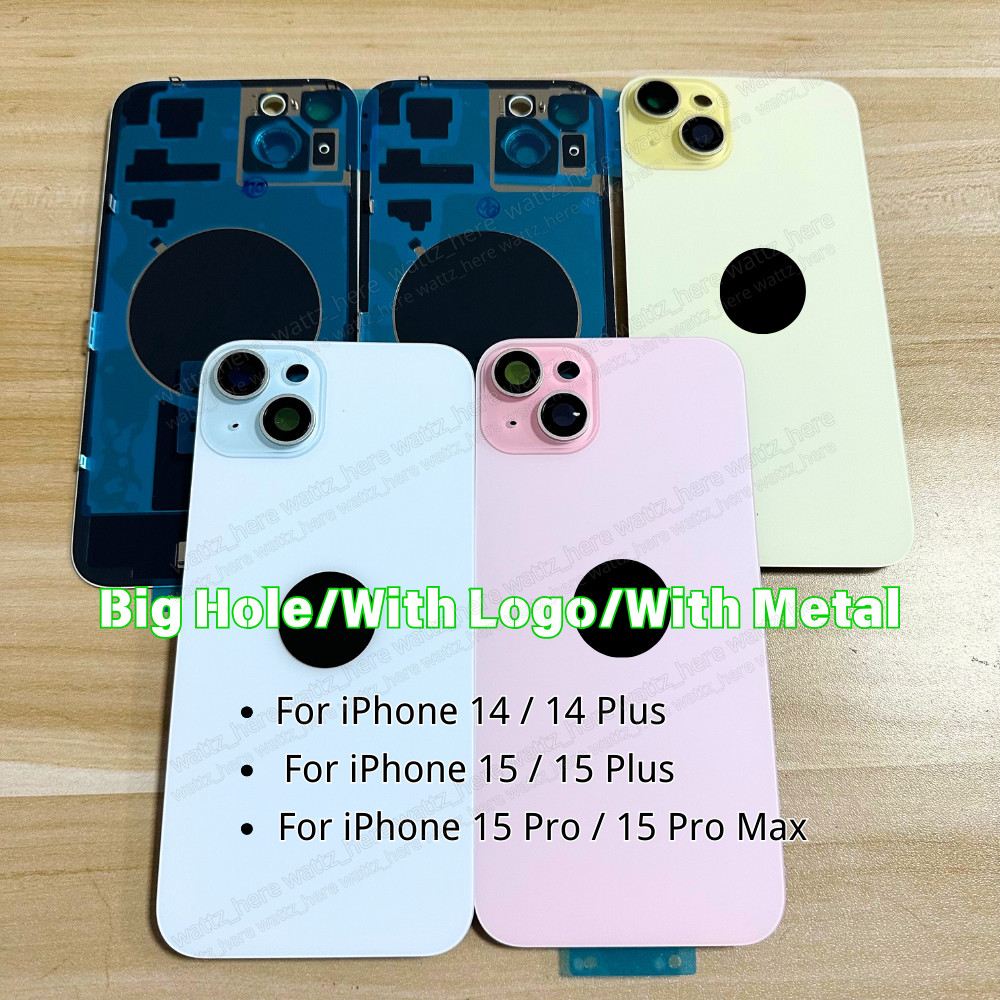 For iPhone 14 Plus 15 Pro Max Back Glass With Frame Replacement Rear ...