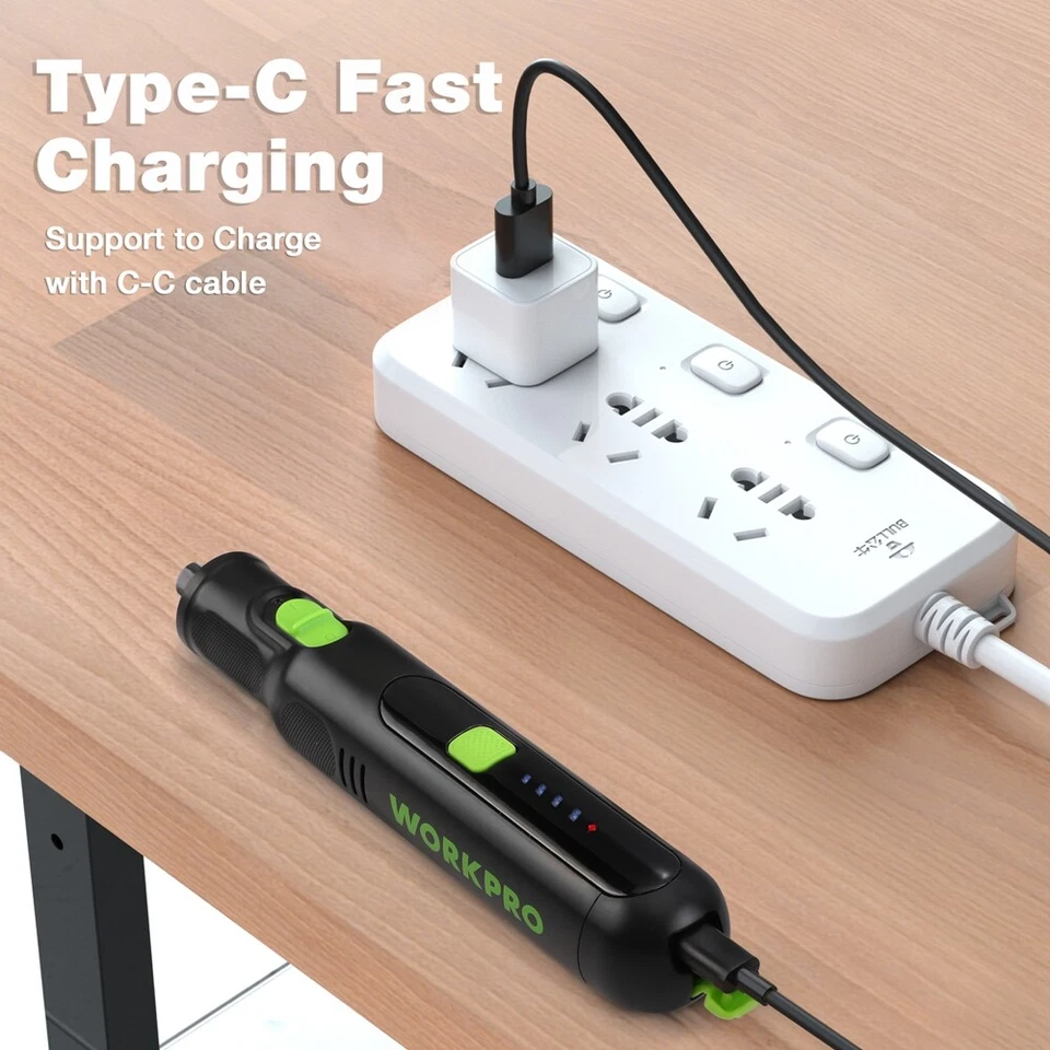 WORKPRO 7.2V Cordless Rotary Tool Kit 6 Variable Speed 117PIECE Accessory Type-C - Image 2 of 4