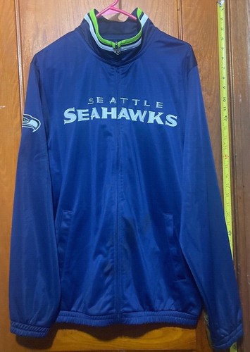 NFL Seattle Seahawks Zip Up Lightweight Jacket Medium with Stitched Name Logo - Picture 5 of 8