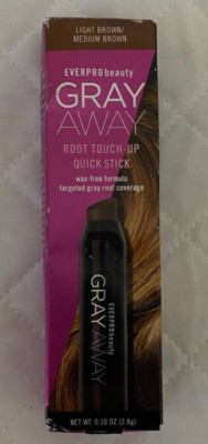 Everpro Gray Away Root Touch-Up Quick Stick Light Brown/Medium Brown NEW