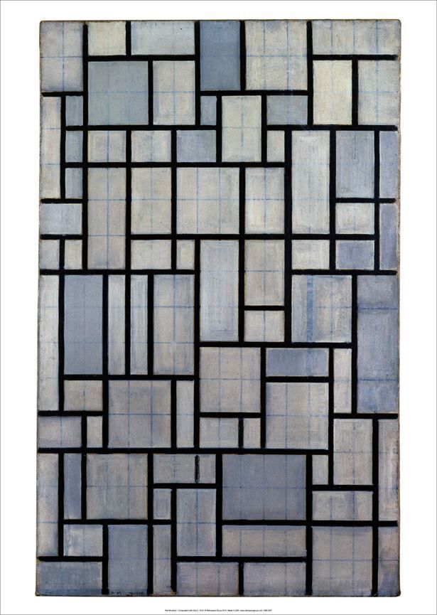 PIET MONDRIAN - Composition with Grid 2, 1915 Art Print Abstract