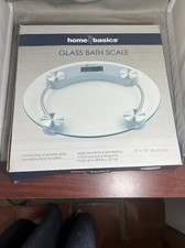 Home Basics Round Digital Electronic Glass Bath Scale 13  x 1.25  New