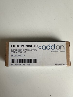 Addon 1/2/GE Fiber Channel SFP SW 850NM, 550M, LC FTLF8519P2BNL-AO