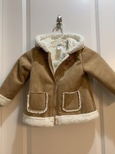Little Me Sz.3T Brown Jacket Floral With Hood Clean Condition