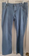 Natural Reflections women jeans denim blue 14 14P L XL stretchy cotton 28"inseam
