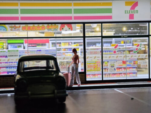 1:64 Diorama Parkplatz Modell LED Beleuchtung Stadt Garagen Szene Vitrinenmodell - Bild 49 von 72