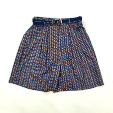 Vintage 80s Pleated Women's Size 5 High Waist Belted Retro Relaxed Belt Shorts