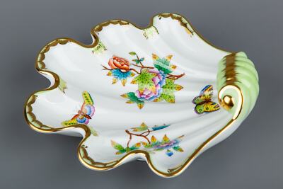 ヘレンドherendクイーンヴィクトリアシェルディッシュ Herend Queen Victoria Shell Shaped Dish Centerpiece #7444/VBO | eBay