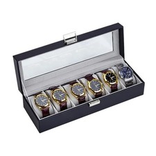 6 Slots Watch Box PU Leather Watch Case Jewelry Storage Watch Display Case Gift