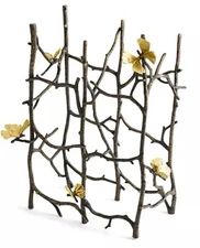 Michael Aram Brass Butterfly Ginkgo 6 Bottle Wine Rack 12.5" L x7" W x14.5"H