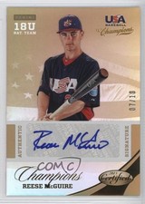 2013 Panini USA Baseball Champions Mirror Gold 7/10 Reese McGuire #35 Auto o6n