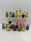 Vtg Lot Of 19 Wooden Plastic Fisher Price Little People Bert Mayor Dog Kids
