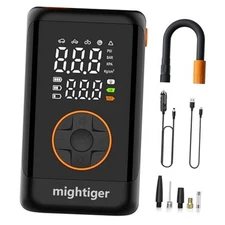 Tire Inflator Portable Air Compressor Cordless Mini Air Pump with Light black