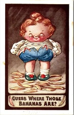 COMICS, "Guess Where Those BANANAS Are", KUTE KIDDIES Series Postcard
