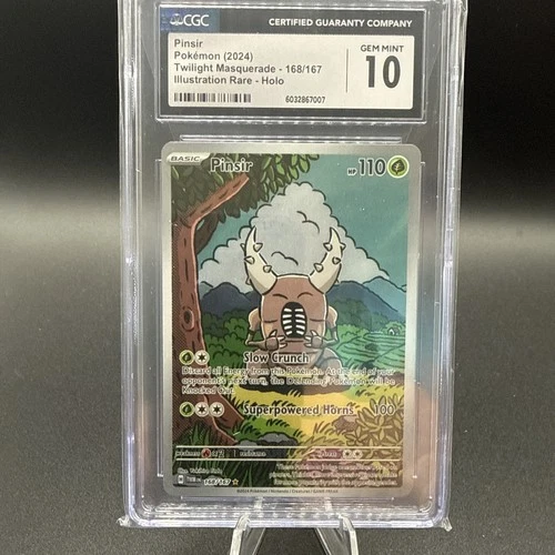 Pokemon Pinsir 168/167 Sv06: Twilight Masquerade Holo CGC 10 🔥