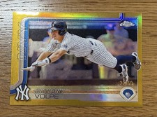 2025 Topps Chrome Anthony Volpe Gold Refractor /50 Yankees Baseball Card #162