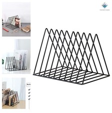 Black Metal Vinyl Record Holder 9 Slot Organizer Triangle Stand