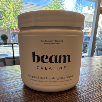 Beam Creatine Monohydrate Powder, Blue Raspberry Flavor, 30 Servings 6.98 oz