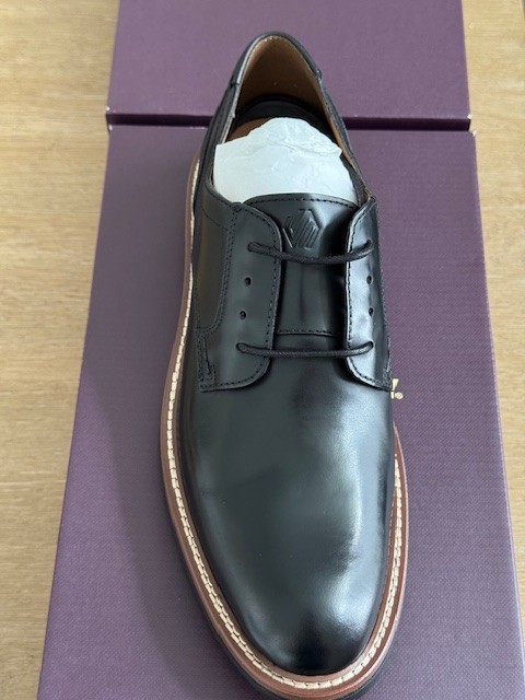 NEW Johnston & Murphy Hodges Leather Plain Toe Oxfords Black Full Grain (9M)