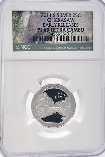 2011 S Silver 25C Chickasaw Early Releases NGC PF69 Ultra Cameo Lot. H58