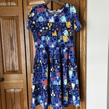 LuLaRoe Amelia Dress Disney Show White Cinderella Princess Pockets Zipper XL