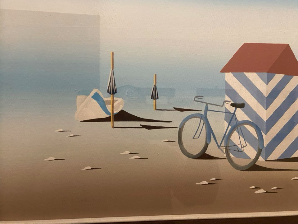 Oil painting on canvas 30x60 cm signed painting + frame