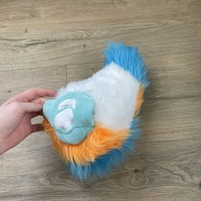 Curved Nub Tail - Blue And White Star - Costume Fursuit Tail
