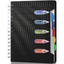 5 Subject Notebook with Dividers, 240 Pages Spiral Notebook 5x7, Small Spiral...