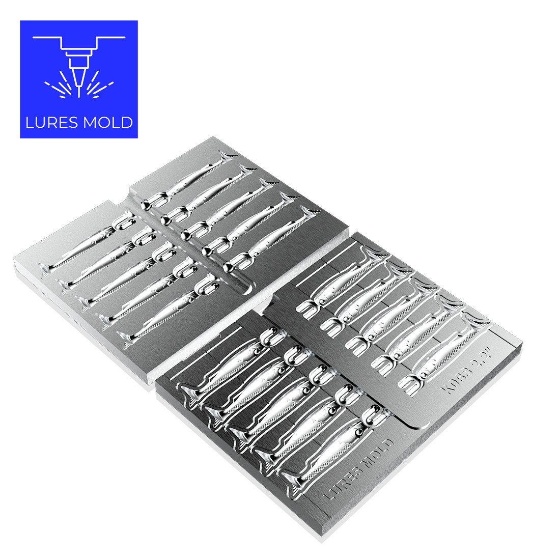 Bait DIY Fishing Mold Soft Plastisol Swimbait K068 2.2inch - Image 2