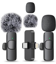 Wireless Mini Microphone for iPhone, Android Phone - Lavalier Lapel Mic for A...