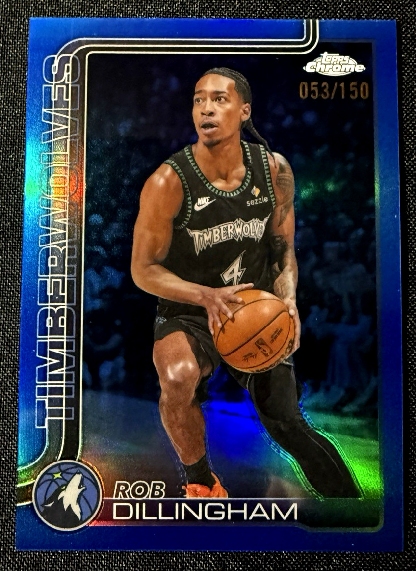 2026-25 Topps Chrome Update Blue Refractor /150 #105 - Rob Dillingham